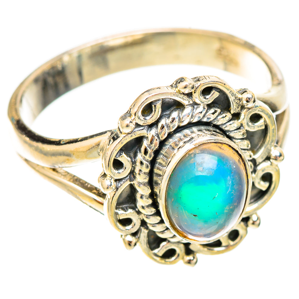 Ethiopian Opal Rings handcrafted by Ana Silver Co - RING121766 - Photo 2