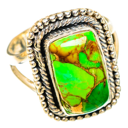 Green Copper Composite Turquoise Rings handcrafted by Ana Silver Co - RING121779 - Photo 2