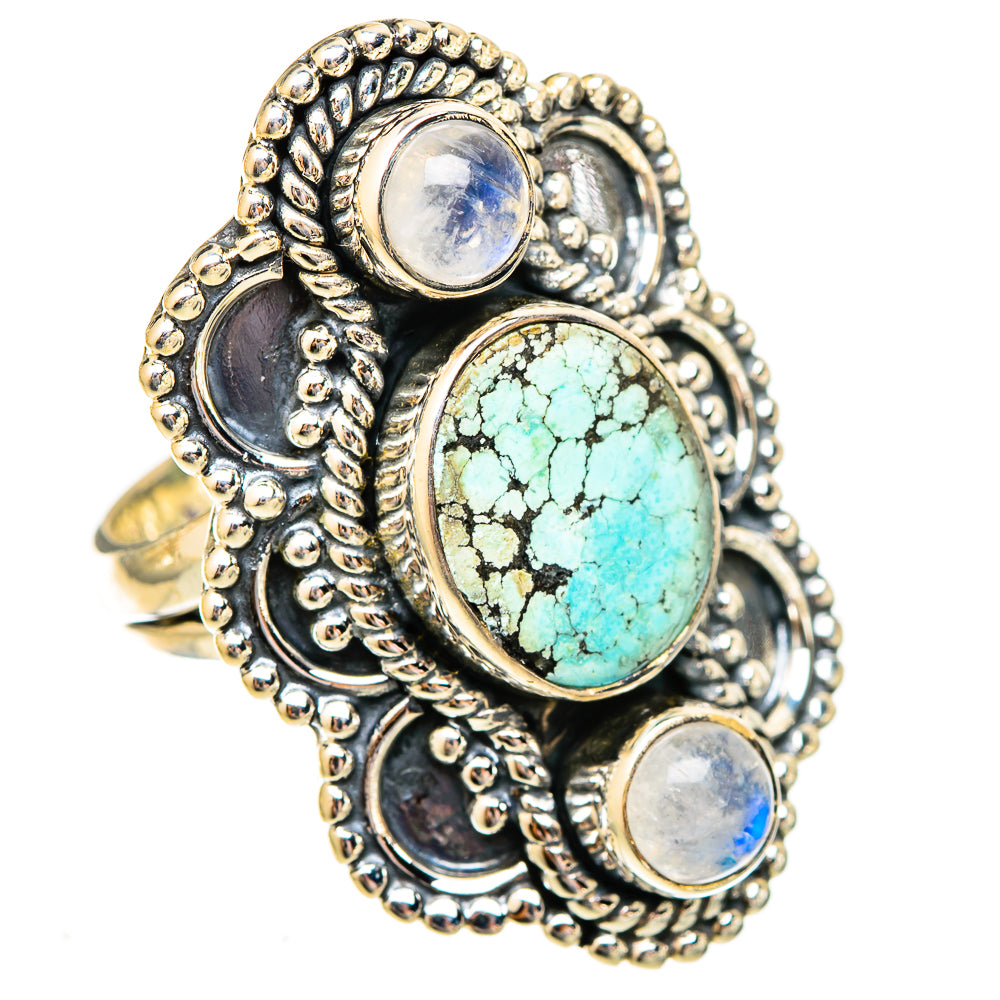 Tibetan Turquoise Rings handcrafted by Ana Silver Co - RING121799 - Photo 2
