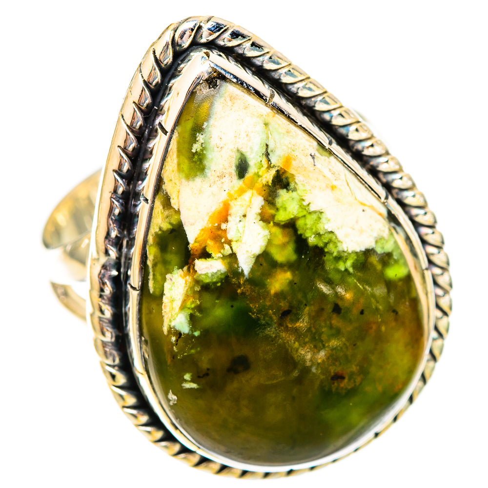 Australian Green Opal Rings handcrafted by Ana Silver Co - RING121808 - Photo 2