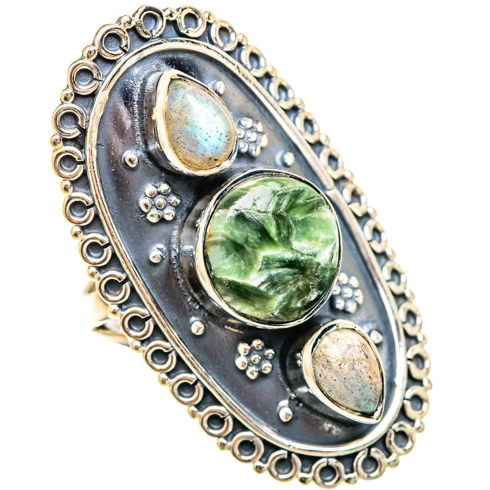 Seraphinite Rings handcrafted by Ana Silver Co - RING121809 - Photo 2