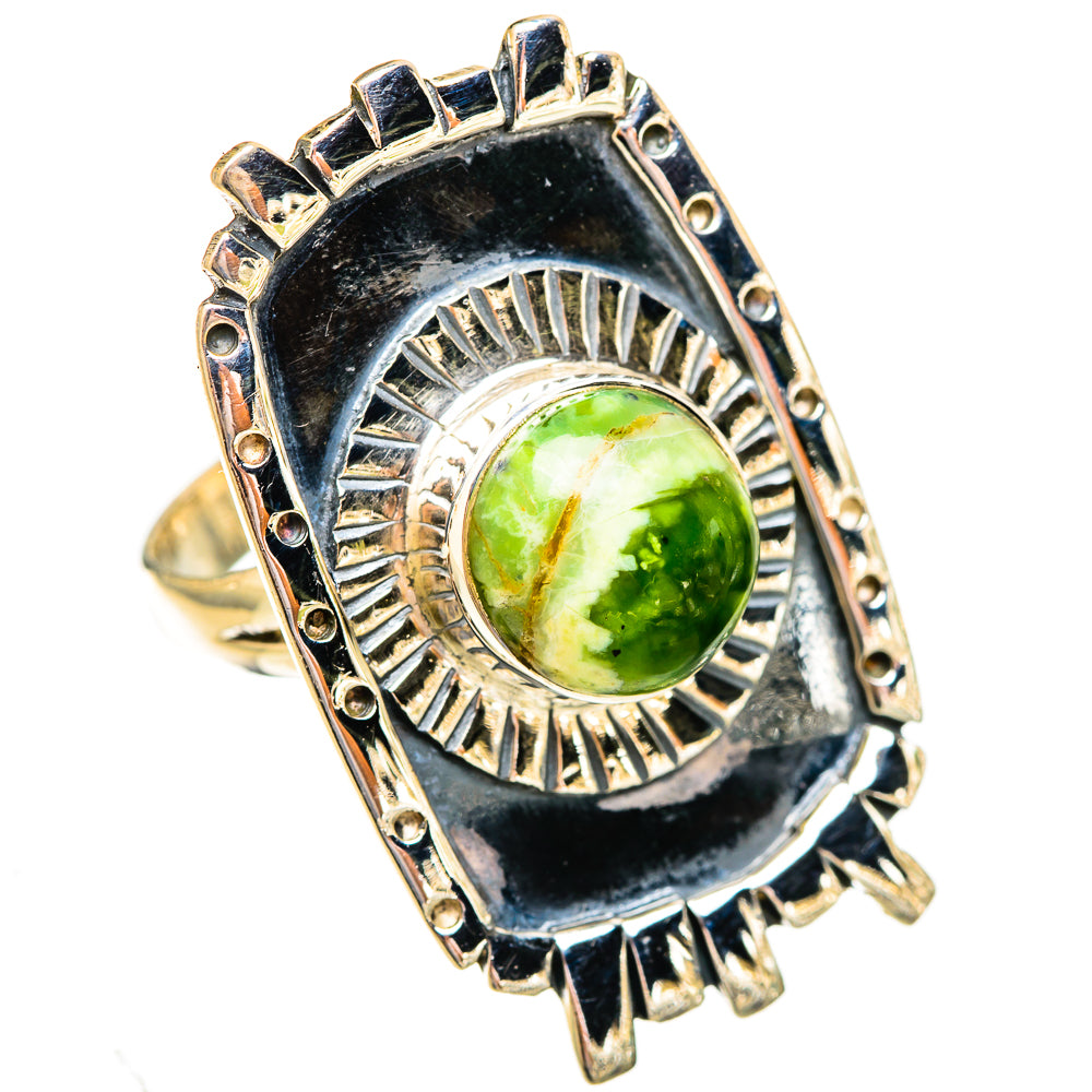 Australian Green Opal Rings handcrafted by Ana Silver Co - RING121812 - Photo 2
