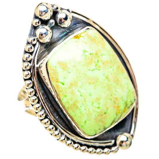 Lemon Chrysoprase Rings handcrafted by Ana Silver Co - RING121814 - Photo 2