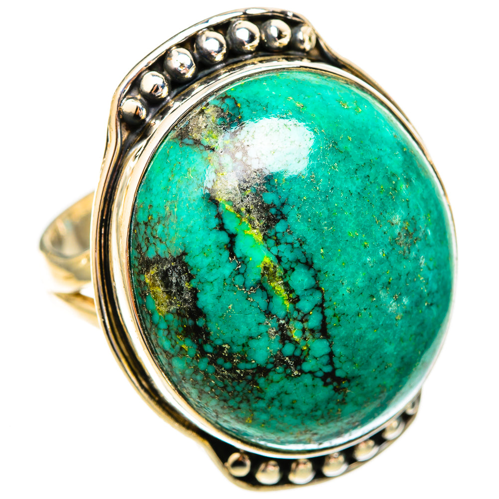Tibetan Turquoise Rings handcrafted by Ana Silver Co - RING121816 - Photo 2