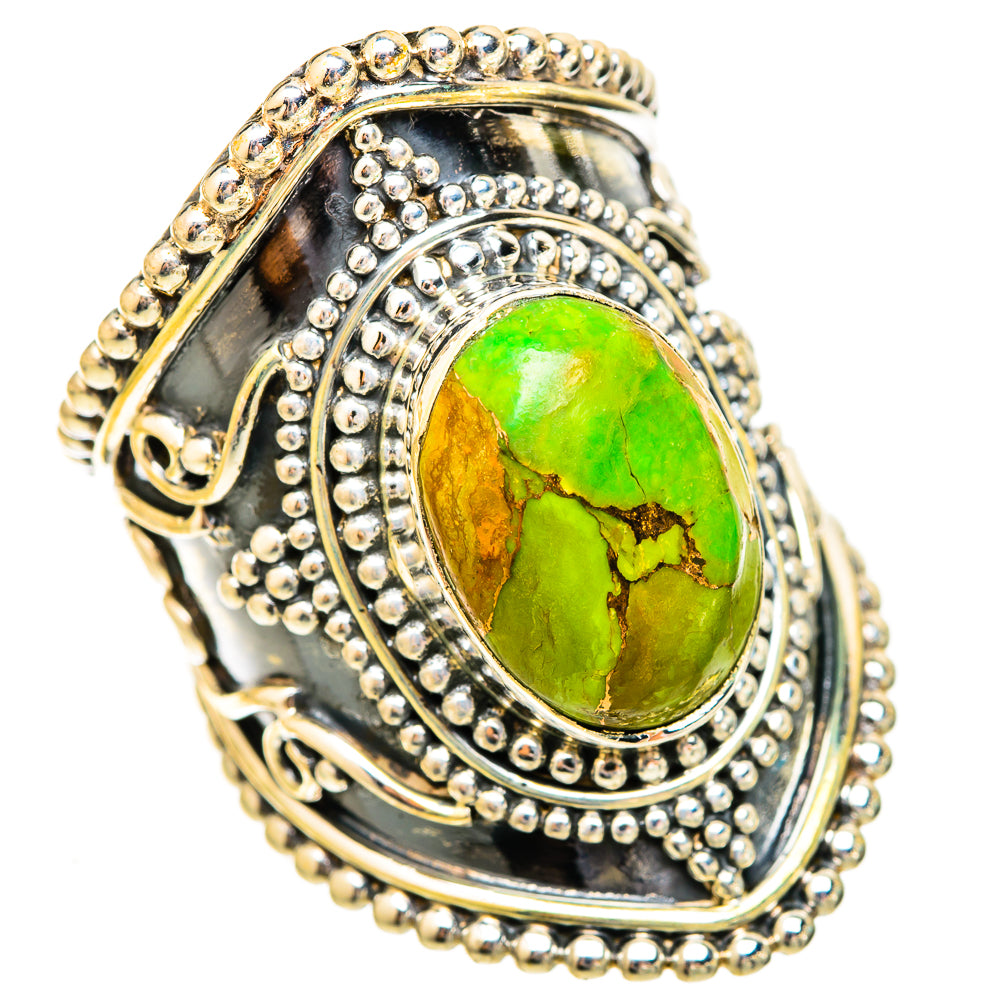 Green Copper Composite Turquoise Rings handcrafted by Ana Silver Co - RING121818 - Photo 2