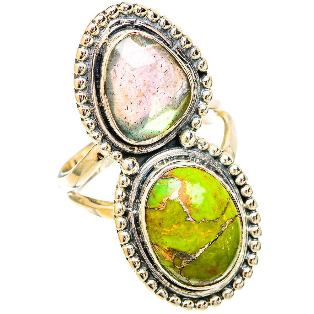 Green Copper Composite Turquoise Rings handcrafted by Ana Silver Co - RING121819 - Photo 2