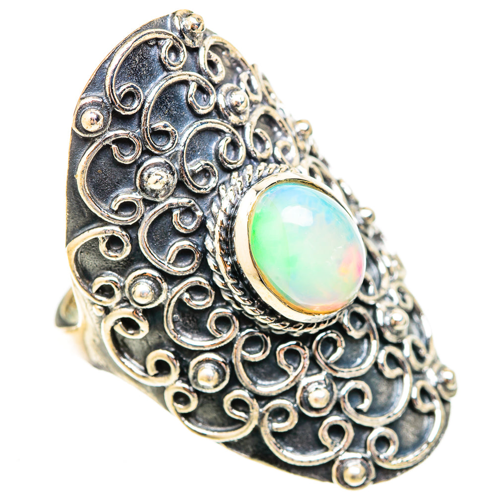 Ethiopian Opal Rings handcrafted by Ana Silver Co - RING121844 - Photo 2