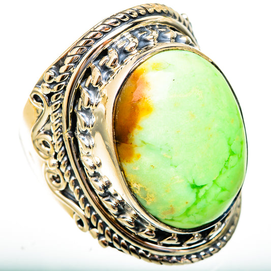 Lemon Chrysoprase Rings handcrafted by Ana Silver Co - RING121870 - Photo 2