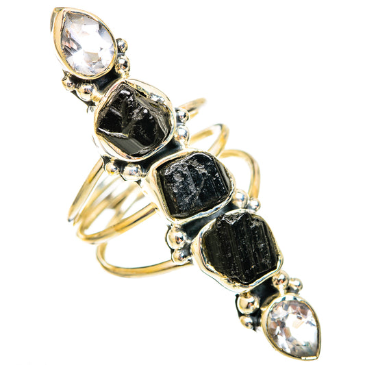 Black Tourmaline Rings handcrafted by Ana Silver Co - RING121888 - Photo 2