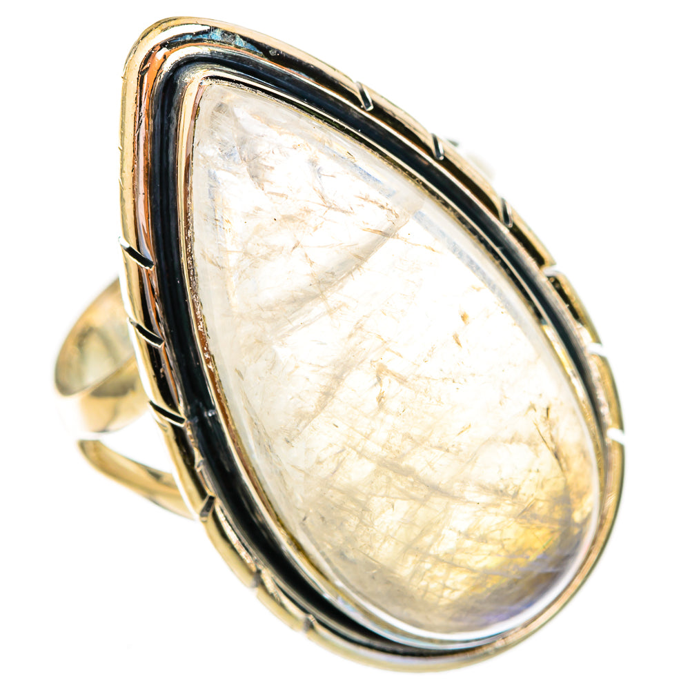 Rainbow Moonstone Rings handcrafted by Ana Silver Co - RING121889 - Photo 2