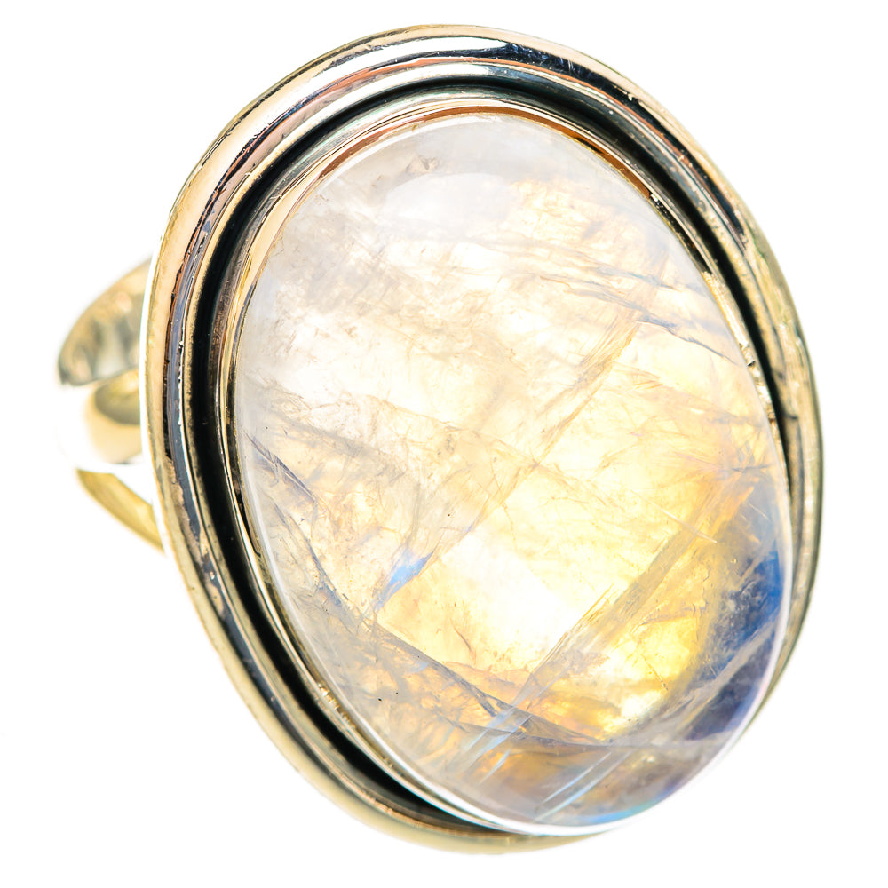 Rainbow Moonstone Rings handcrafted by Ana Silver Co - RING121893 - Photo 2