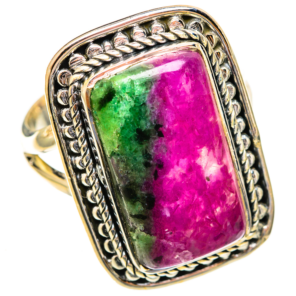 Ruby Zoisite Rings handcrafted by Ana Silver Co - RING121895 - Photo 2