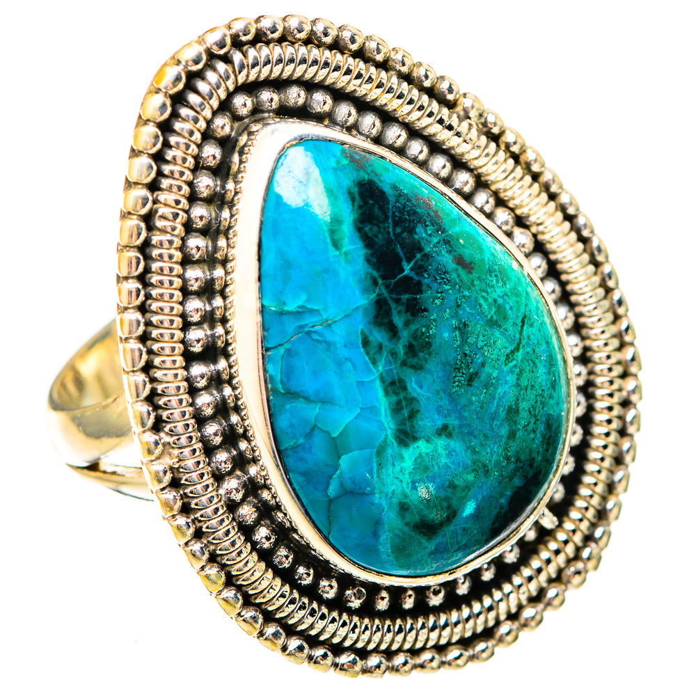 Chrysocolla Rings handcrafted by Ana Silver Co - RING121896 - Photo 2