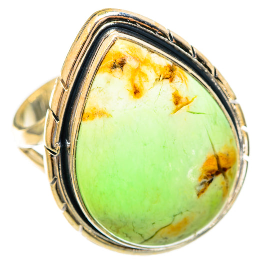 Lemon Chrysoprase Rings handcrafted by Ana Silver Co - RING121915 - Photo 2