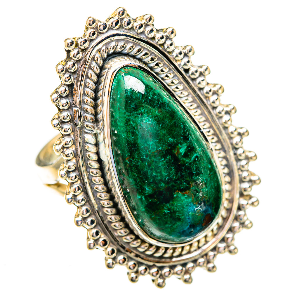 Azurite In Malachite Rings handcrafted by Ana Silver Co - RING121916 - Photo 2