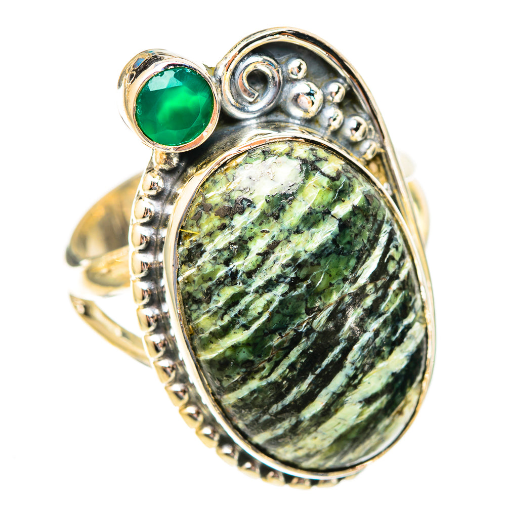 Green Swiss Opal Rings handcrafted by Ana Silver Co - RING121918 - Photo 2