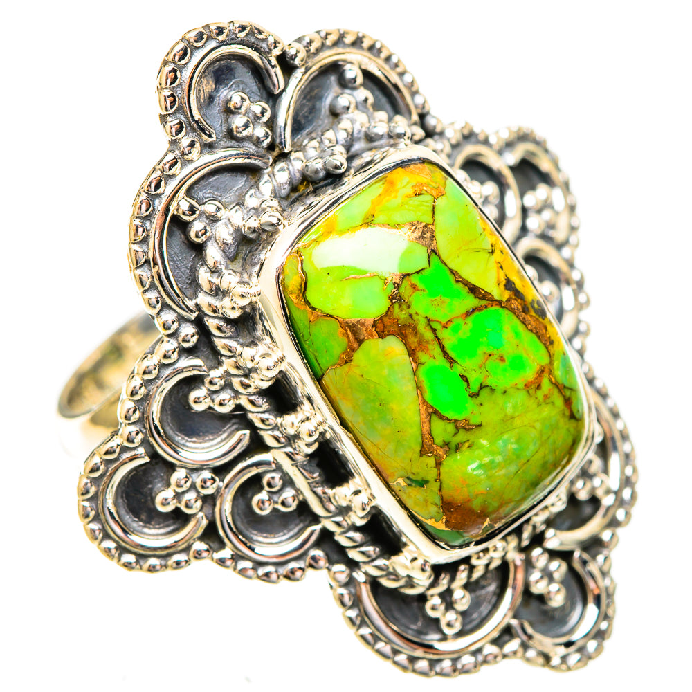 Green Copper Composite Turquoise Rings handcrafted by Ana Silver Co - RING121924 - Photo 2