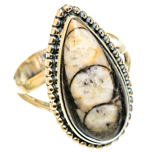 Orthoceras Fossil Rings handcrafted by Ana Silver Co - RING121958 - Photo 2