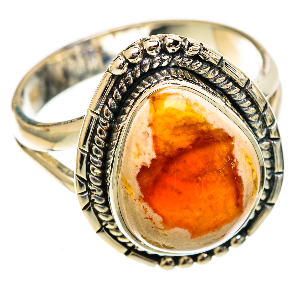 Mexican Fire Opal Rings handcrafted by Ana Silver Co - RING121962 - Photo 2