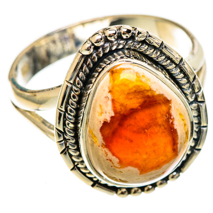 Mexican Fire Opal Rings handcrafted by Ana Silver Co - RING121962 - Photo 2