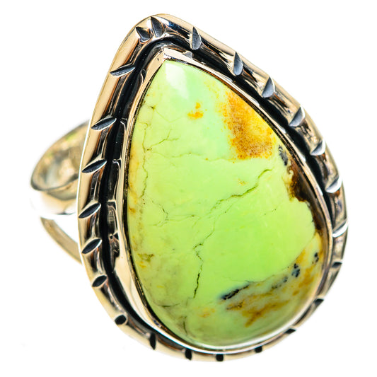 Lemon Chrysoprase Rings handcrafted by Ana Silver Co - RING121974 - Photo 2