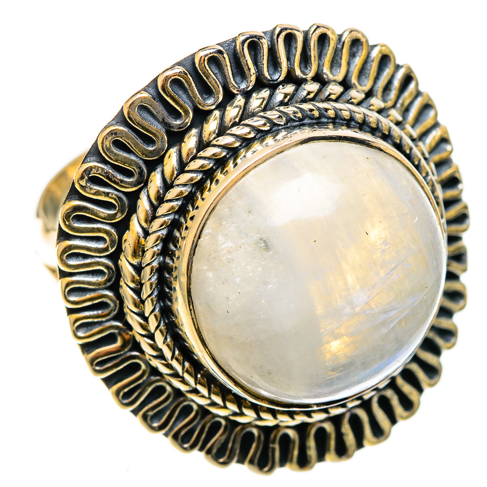 Rainbow Moonstone Rings handcrafted by Ana Silver Co - RING121991 - Photo 2