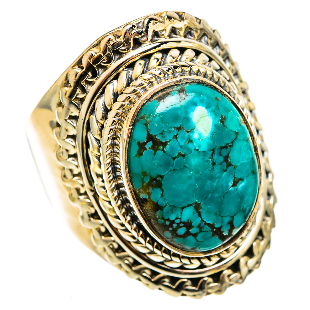 Tibetan Turquoise Rings handcrafted by Ana Silver Co - RING122002 - Photo 2