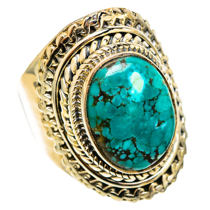 Tibetan Turquoise Rings handcrafted by Ana Silver Co - RING122002 - Photo 2