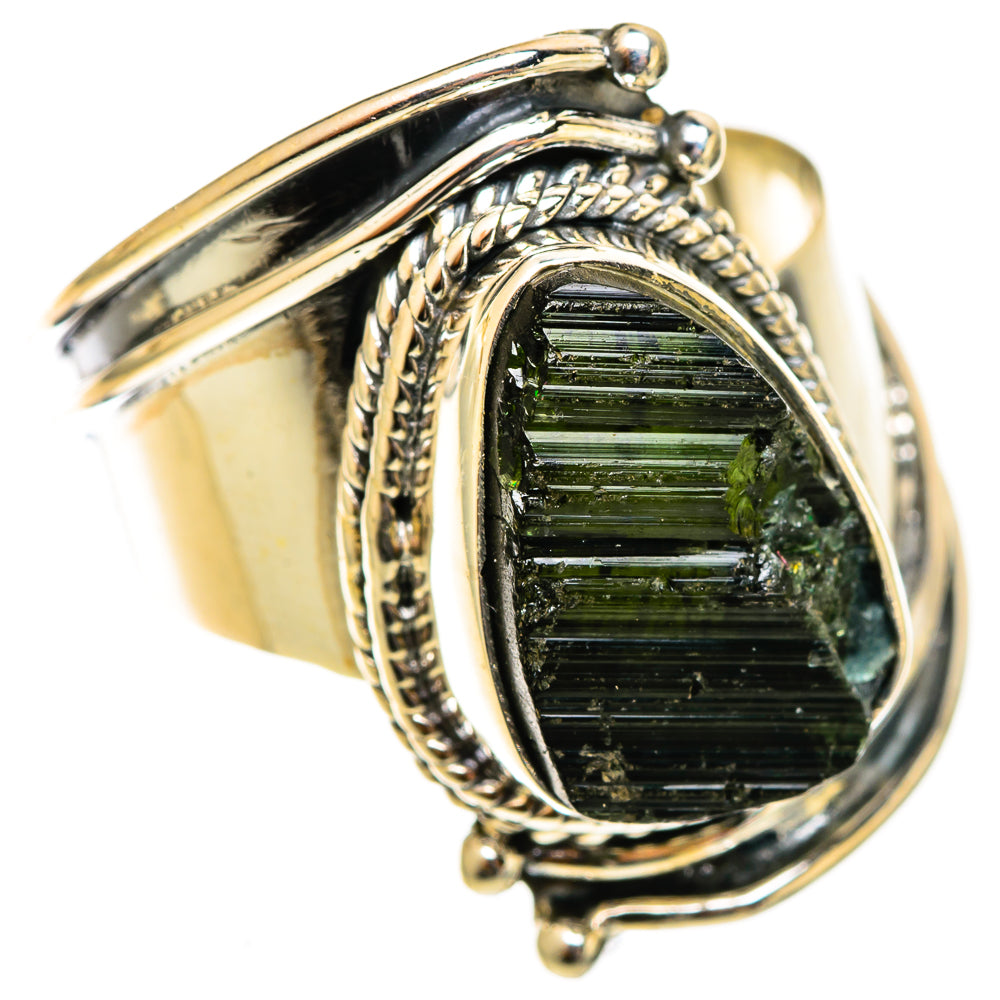 Green Tourmaline Rings handcrafted by Ana Silver Co - RING122006 - Photo 2