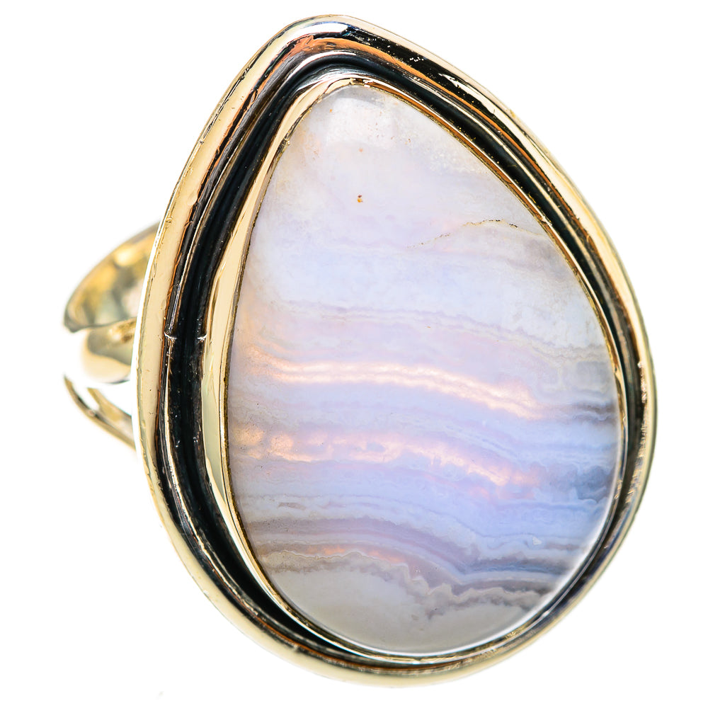 Blue Lace Agate Rings handcrafted by Ana Silver Co - RING122020 - Photo 2
