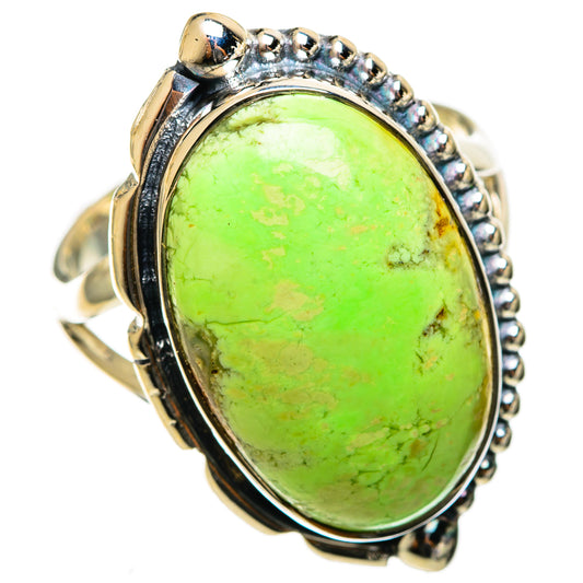 Lemon Chrysoprase Rings handcrafted by Ana Silver Co - RING122035 - Photo 2
