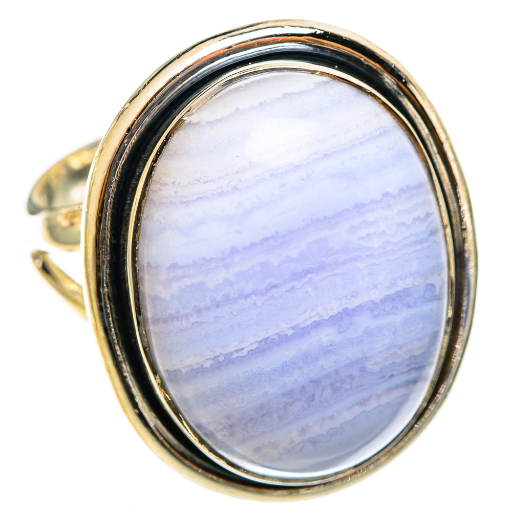 Blue Lace Agate Rings handcrafted by Ana Silver Co - RING122048 - Photo 2