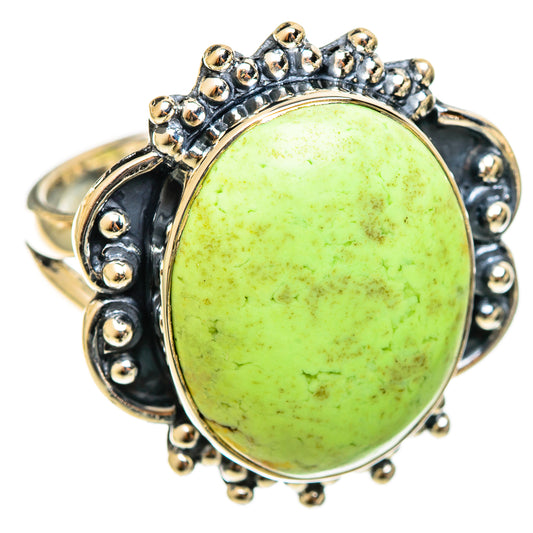 Lemon Chrysoprase Rings handcrafted by Ana Silver Co - RING122062 - Photo 2