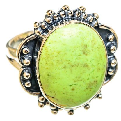 Lemon Chrysoprase Rings handcrafted by Ana Silver Co - RING122062 - Photo 2