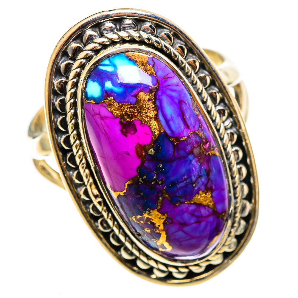 Purple Copper Composite Turquoise Rings handcrafted by Ana Silver Co - RING122070 - Photo 2