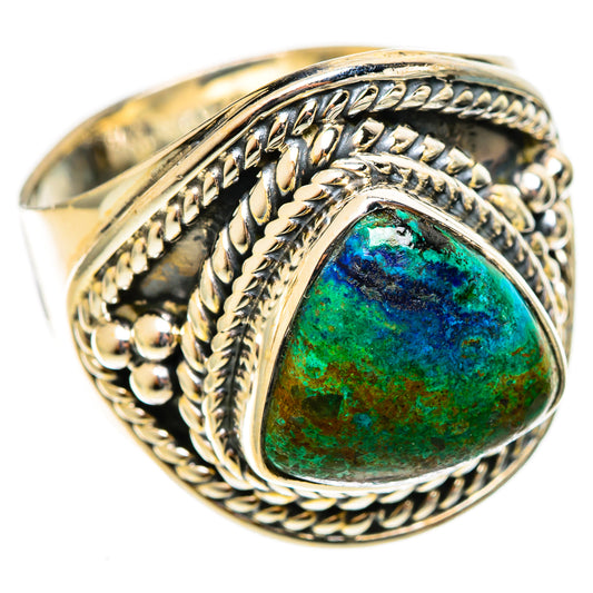 Azurite In Malachite Rings handcrafted by Ana Silver Co - RING122075 - Photo 2