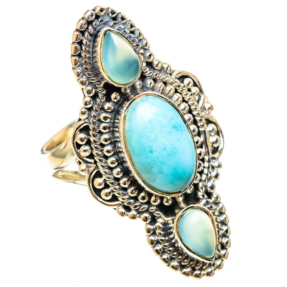 Larimar Rings handcrafted by Ana Silver Co - RING122079 - Photo 2