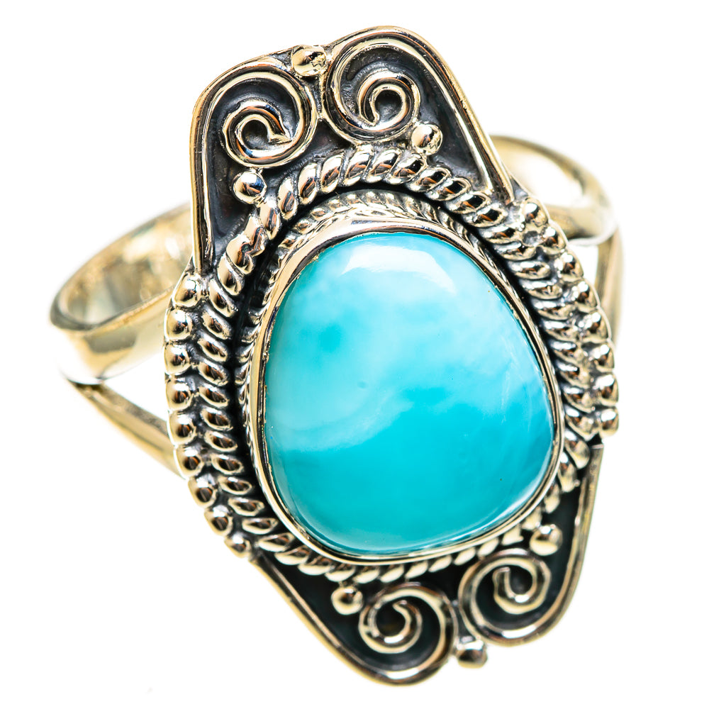 Larimar Rings handcrafted by Ana Silver Co - RING122081 - Photo 2