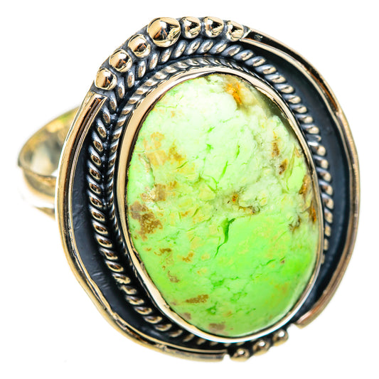 Lemon Chrysoprase Rings handcrafted by Ana Silver Co - RING122090 - Photo 2