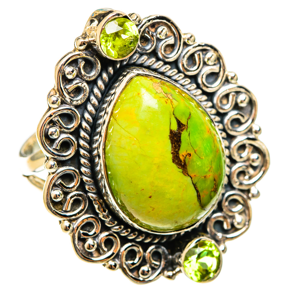 Green Copper Composite Turquoise Rings handcrafted by Ana Silver Co - RING122093 - Photo 2