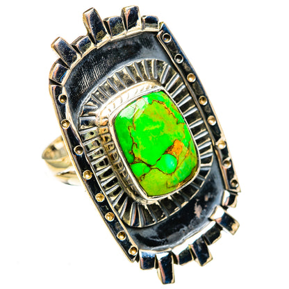 Green Copper Composite Turquoise Rings handcrafted by Ana Silver Co - RING122094 - Photo 2