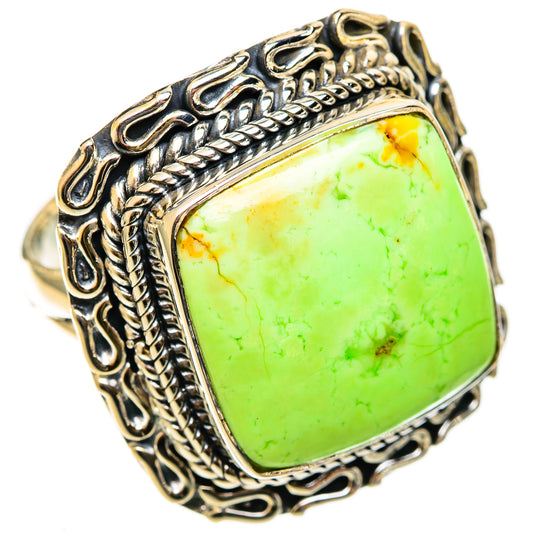 Lemon Chrysoprase Rings handcrafted by Ana Silver Co - RING122097 - Photo 2