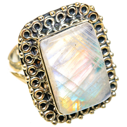 Rainbow Moonstone Rings handcrafted by Ana Silver Co - RING122110 - Photo 2