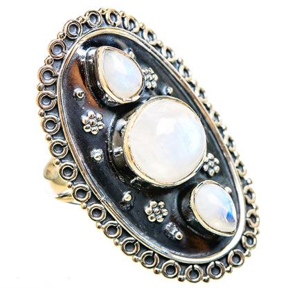 Rainbow Moonstone Rings handcrafted by Ana Silver Co - RING122112 - Photo 2