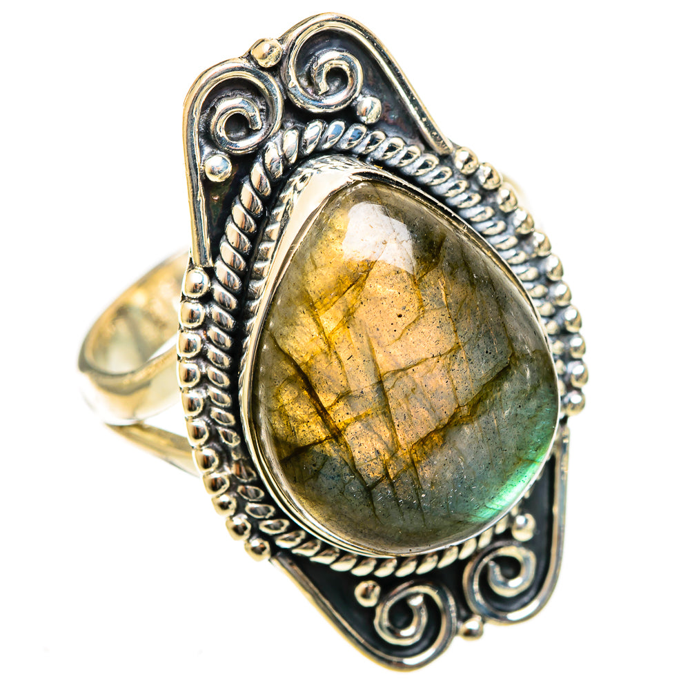 Labradorite Rings handcrafted by Ana Silver Co - RING122121 - Photo 2