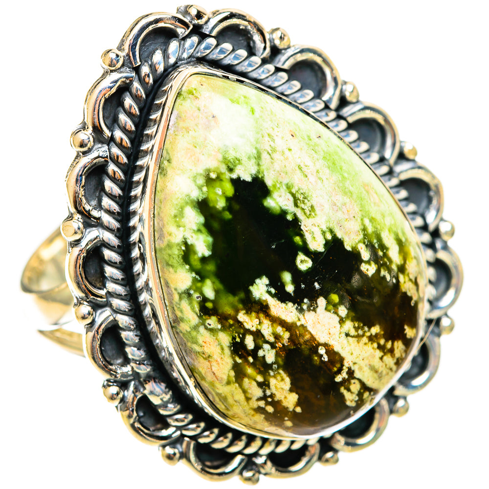 Australian Green Opal Rings handcrafted by Ana Silver Co - RING122130 - Photo 2