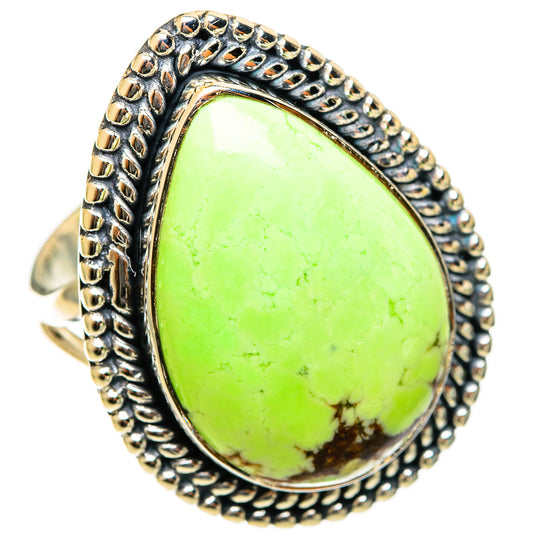 Lemon Chrysoprase Rings handcrafted by Ana Silver Co - RING122134 - Photo 2