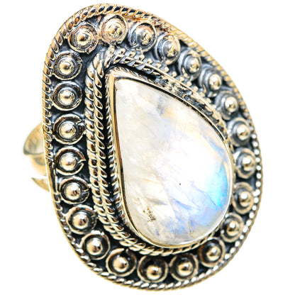 Rainbow Moonstone Rings handcrafted by Ana Silver Co - RING122149 - Photo 2
