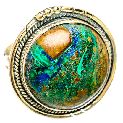 Azurite In Malachite Rings handcrafted by Ana Silver Co - RING122154 - Photo 2