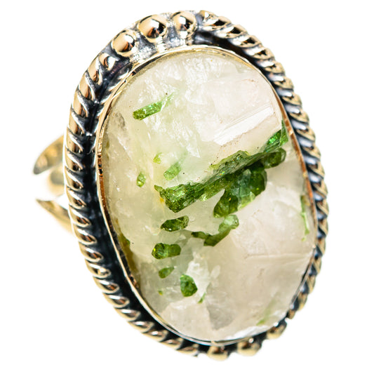 Green Tourmaline In Quartz Rings handcrafted by Ana Silver Co - RING122166 - Photo 2